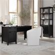 Bush Home Camille 54W Fluted Office Desk with Storage in Onyx Birch