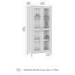 Bush Home Vera Tall Storage Cabinet with Glass Doors in Natural White Oak