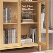 Bush Home Vera Tall Storage Cabinet with Glass Doors in Natural White Oak