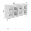 Bush Home Vera 60W Buffet Storage Cabinet with Glass Doors in Natural White Oak