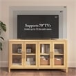 Bush Home Vera 60W Buffet Storage Cabinet with Glass Doors in Natural White Oak