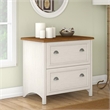 Bush Home Fairview 2 Drawer Lateral File Cabinet in Antique White & Tea Maple