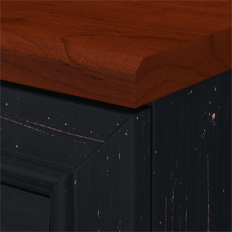 Bush Home Fairview 2 Drawer Lateral File Cabinet in Antique Black & Cherry