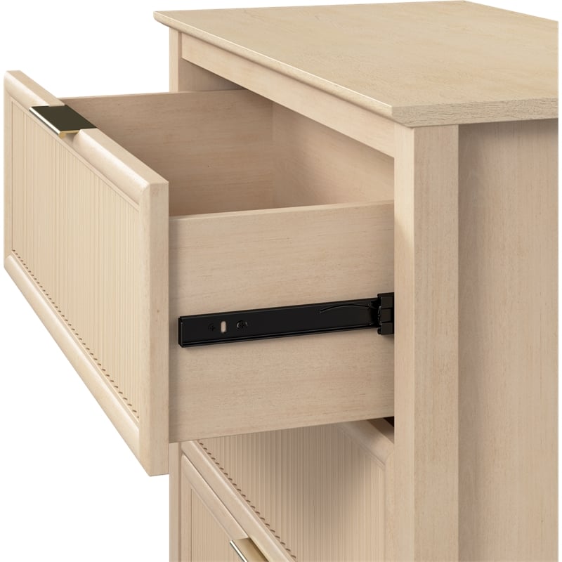 Bush Home Camille Fluted 3 Drawer Dresser in Natural Birch