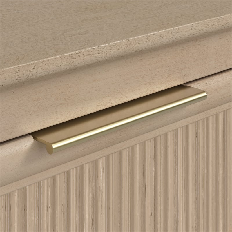 Bush Home Camille Fluted 3 Drawer Dresser in Natural Birch