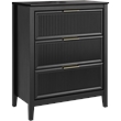 Bush Home Camille Fluted 3 Drawer Dresser in Onyx Birch