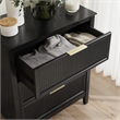 Bush Home Camille Fluted 3 Drawer Dresser in Onyx Birch