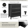 Bush Home Camille Fluted 3 Drawer Dresser in Onyx Birch