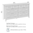 Bush Home Key West 6 Drawer Dresser in Washed Gray