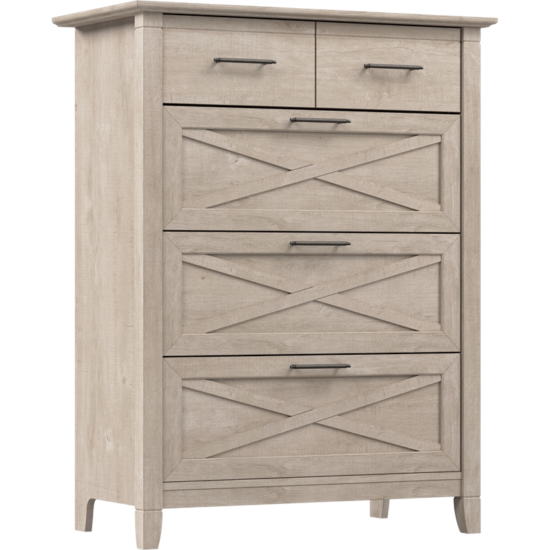 Bush Home Key West 4 Drawer Dresser in Washed Gray