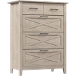 Bush Home Key West 4 Drawer Dresser in Washed Gray