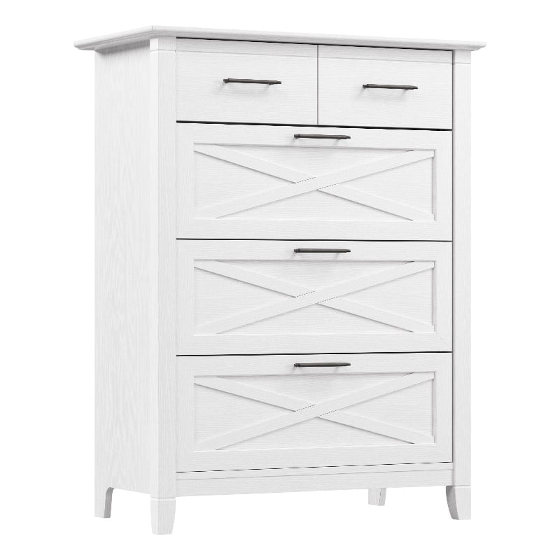 Bush Home Key West 4 Drawer Dresser in Pure White Oak