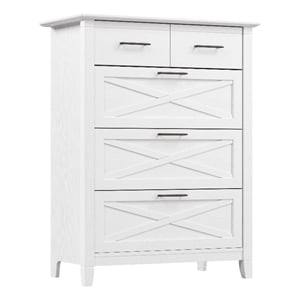 Bush Home Key West 4 Drawer Dresser in Pure White Oak