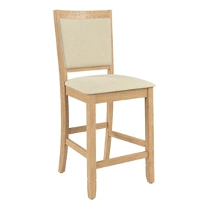 Bush Home Key West Dining Counter Height Bar Stool Upholstered with Cross Back
