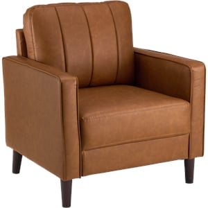 Bush Home Max 32W Accent Chair in Buffed Camel Vegan Leather