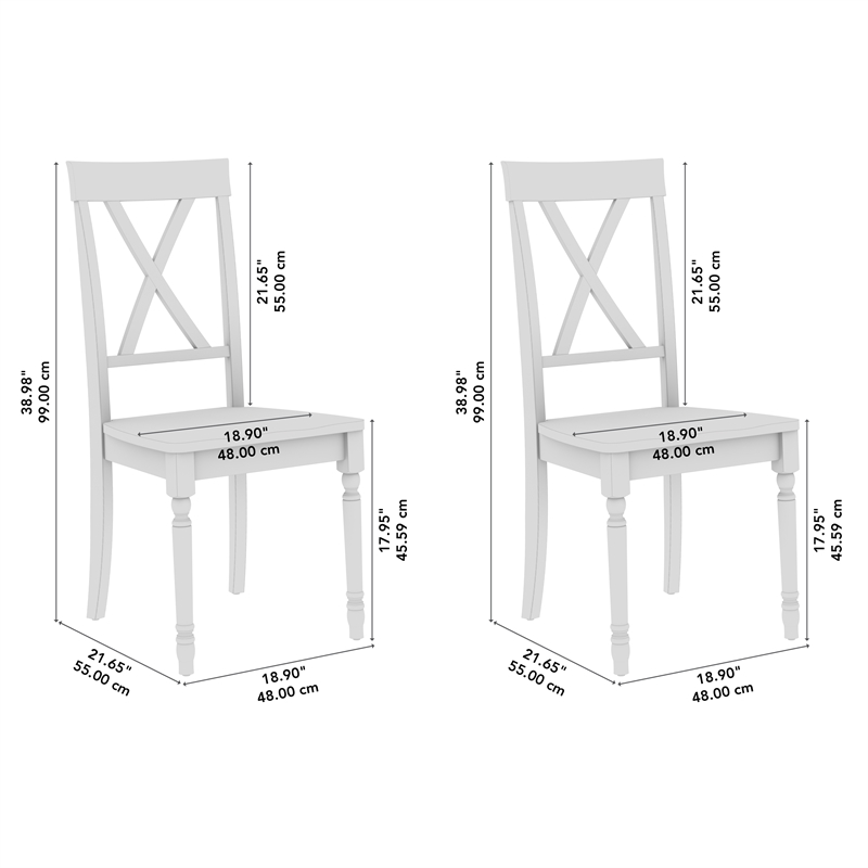 Bush Home Sterling Cross Back Dining Chairs - Set of 2 in Black