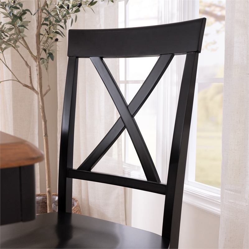 Bush Home Sterling Cross Back Dining Chairs - Set of 2 in Black