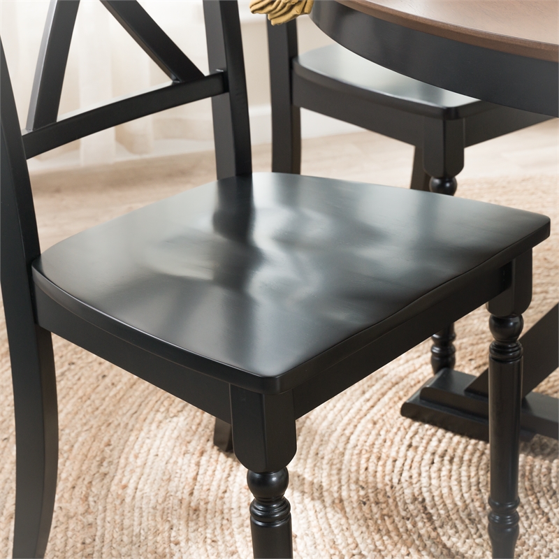 Bush Home Sterling Cross Back Dining Chairs - Set of 2 in Black