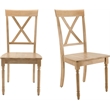 Bush Home Sterling Cross Back Dining Chairs - Set of 2 in Natural Honey Brown