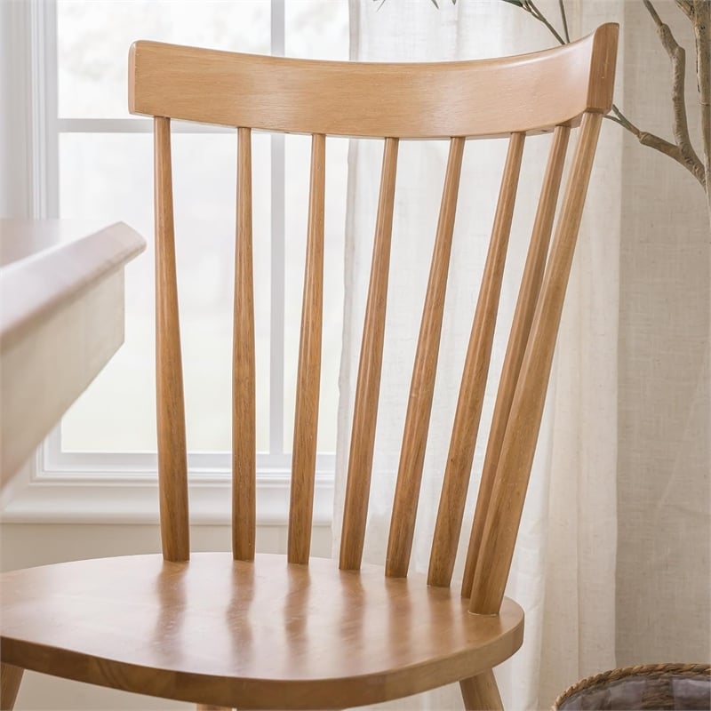 Bush Home Windsor High Back Spindle Dining Chairs - Set of 2 in Natural Honey
