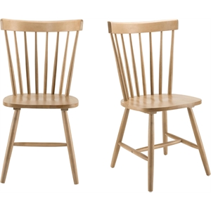 Bush Home Windsor High Back Spindle Dining Chairs - Set of 2 in Natural Honey