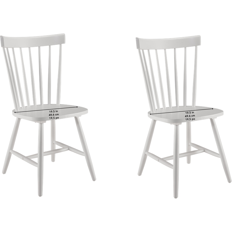 Bush Home Windsor High Back Spindle Dining Chairs - Set of 2 in White