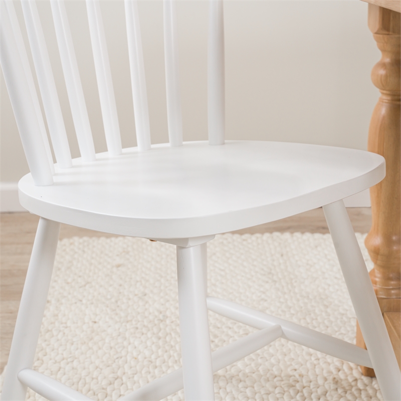 Bush Home Windsor High Back Spindle Dining Chairs - Set of 2 in White