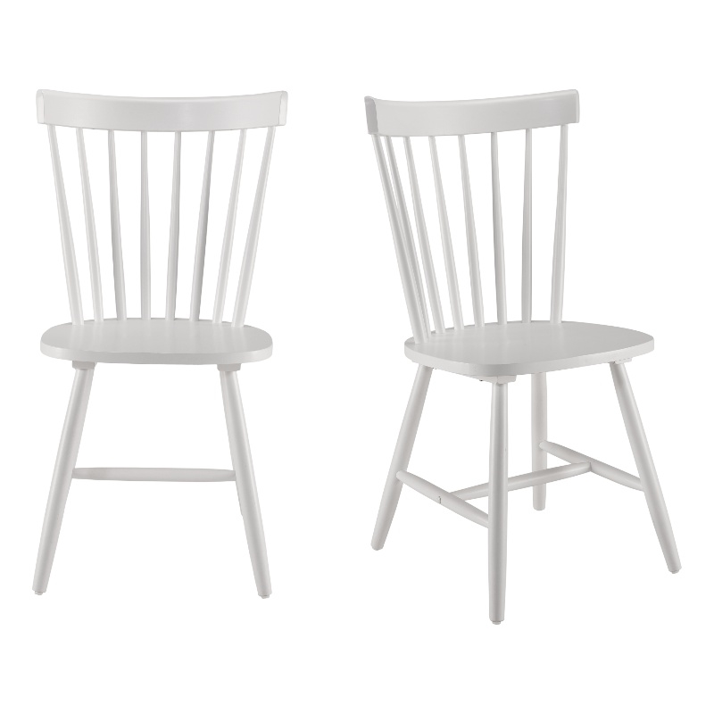 Bush Home Windsor High Back Spindle Dining Chairs - Set of 2 in White