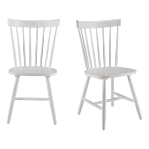Bush Home Windsor High Back Spindle Dining Chairs - Set of 2 in White