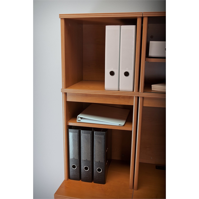 Bush Furniture Envoy 16W Narrow Hutch in Natural Cherry PR76305