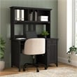Salinas Small Computer Desk with Hutch in Vintage Black - Engineered Wood