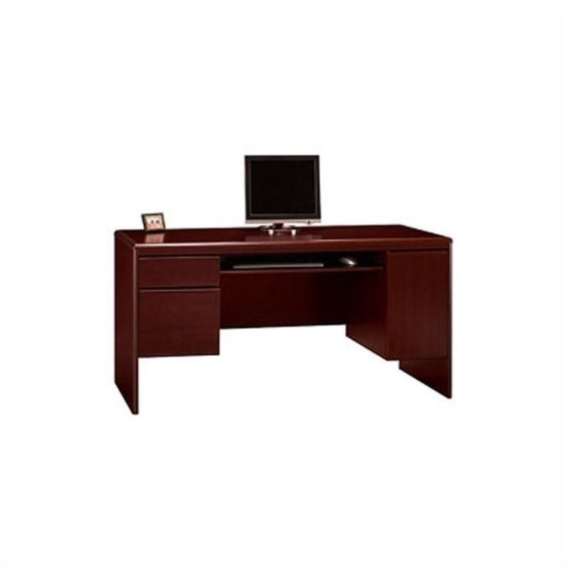 Bush Northfield Double Pedestal Wood Credenza In Harvest Cherry Bush Northfield Double Pedestal Wood Credenza In Harvest Cherry
