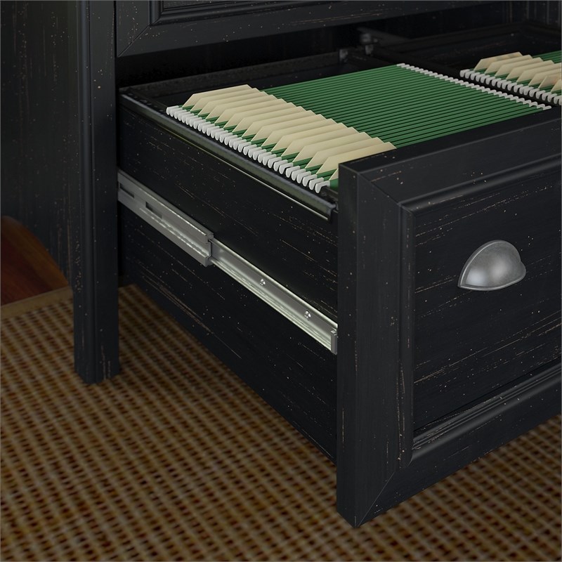 Fairview 2 Drawer Lateral File Cabinet in Antique Black - Engineered Wood