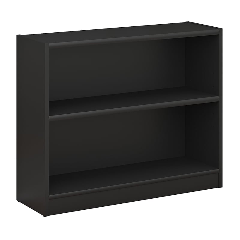Bush Furniture Universal 2 Shelf Bookcase in Classic Black