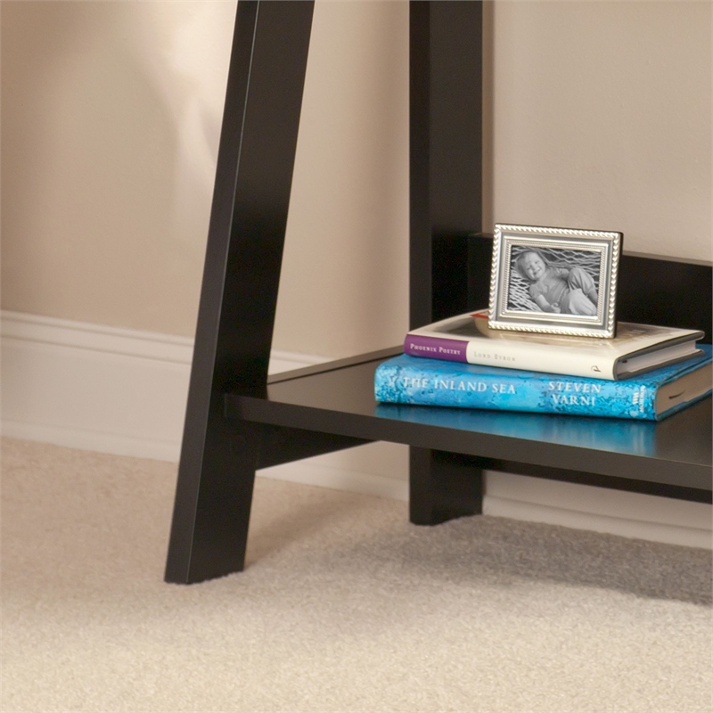 Bush Furniture Alamosa Ladder Bookshelf In Classic Black My72716 03