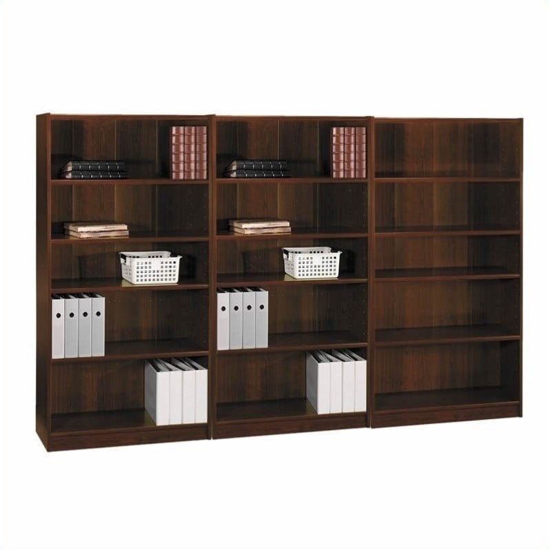 Bush Furniture Universal 5 Shelf Wall Bookcase in Vogue Cherry