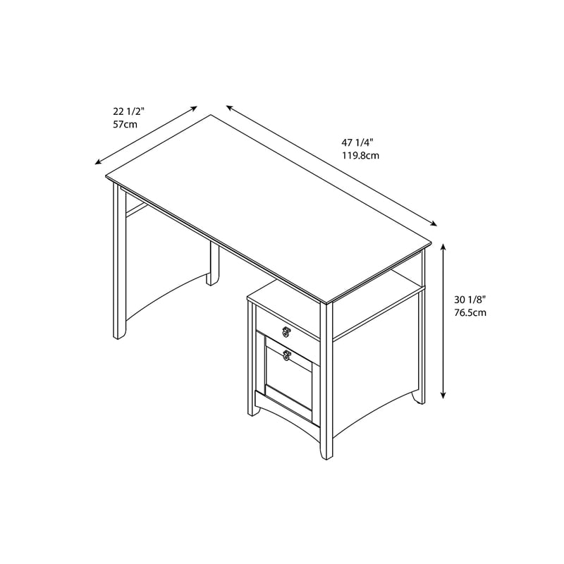 Bush Furniture Buena Vista Computer Desk with Drawers in Cherry