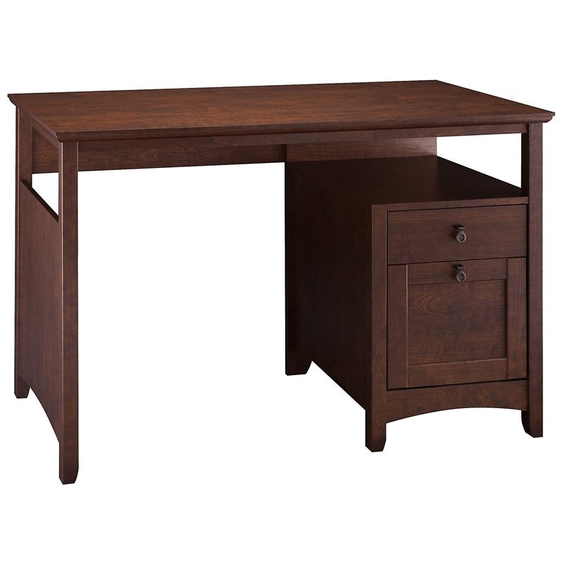 Bush Furniture Buena Vista 60W Corner Desk with Storage in Madison Cherry Bush Furniture Buena Vista 60W Corner Desk with Storage in Madison Cherry
