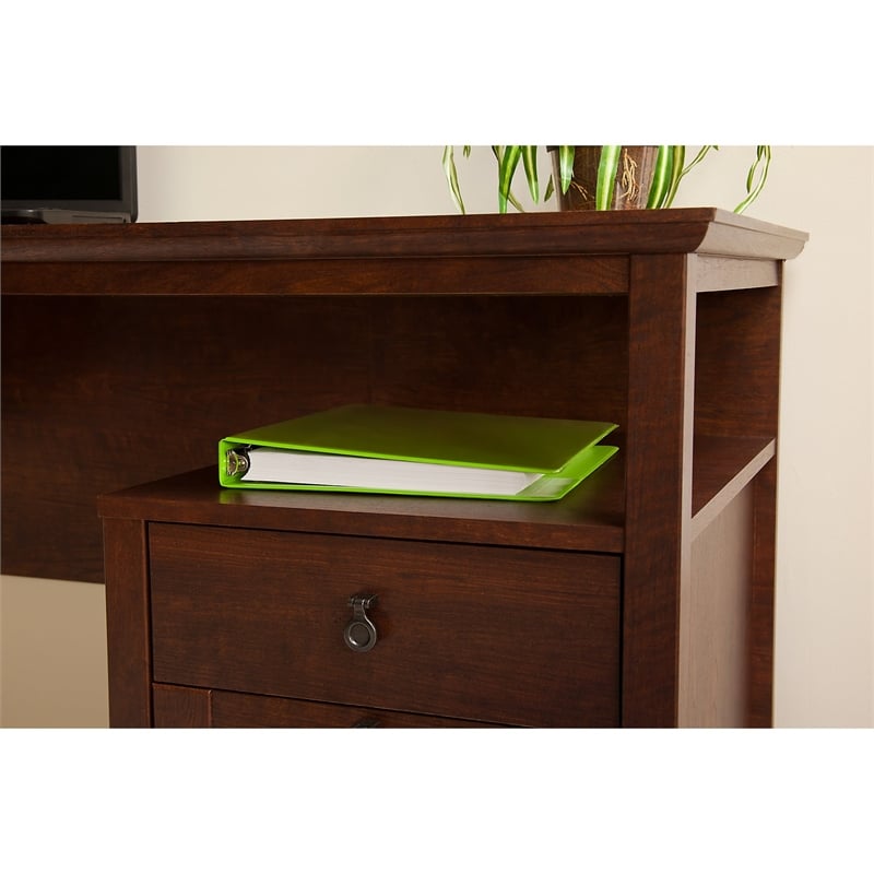 Bush Furniture Buena Vista Computer Desk with Drawers in Cherry