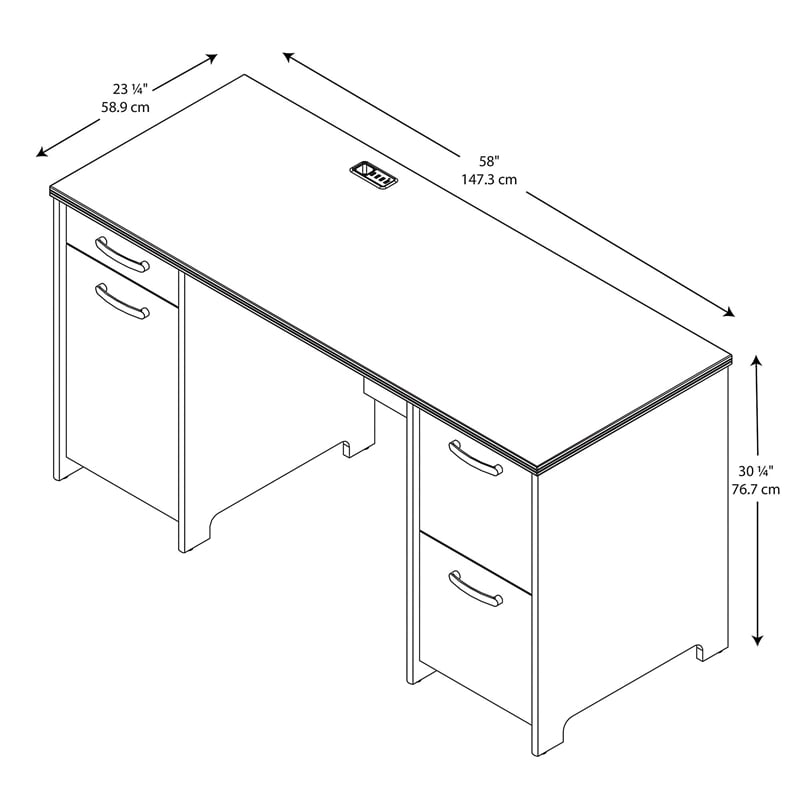 Bush Furniture Envoy 58w Office Desk With 2 Pedestals In Hansen Bush Furniture Envoy 58w Office Desk With 2 Pedestals In Hansen Cherry