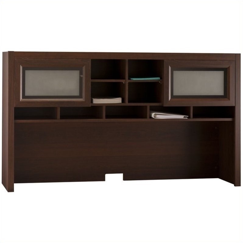 Bush Achieve Hutch With Closed Storage In Sweet Cherry Pr67611 Bush Achieve Hutch With Closed Storage In Sweet Cherry