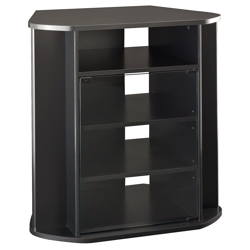 Bush Furniture Visions Tall Corner Tv Stand In Black My37927 03