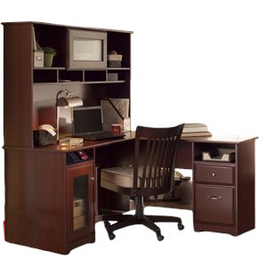 Cabot L Shaped Desk with Hutch