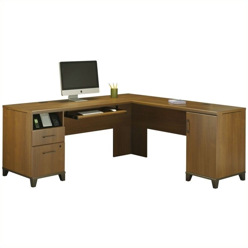 Bush Achieve 70 L Shape Computer Desk In Warm Oak Pr67310k Bush Achieve 70
