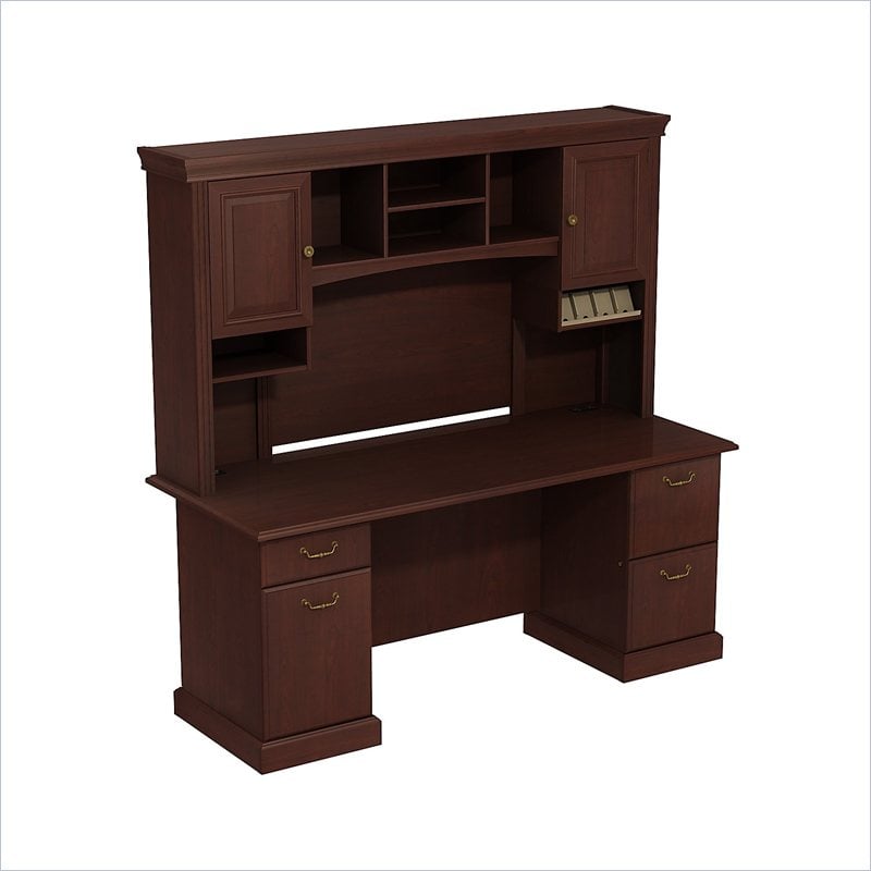 BBF Syndicate 72W X 22D Double Pedestal Desk with Hutch   SYN010CS