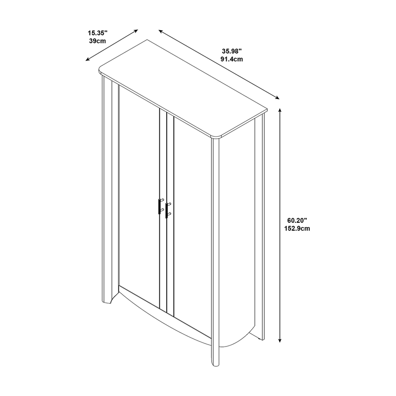Bush Furniture Aero Tall Storage with Doors in Classic Black