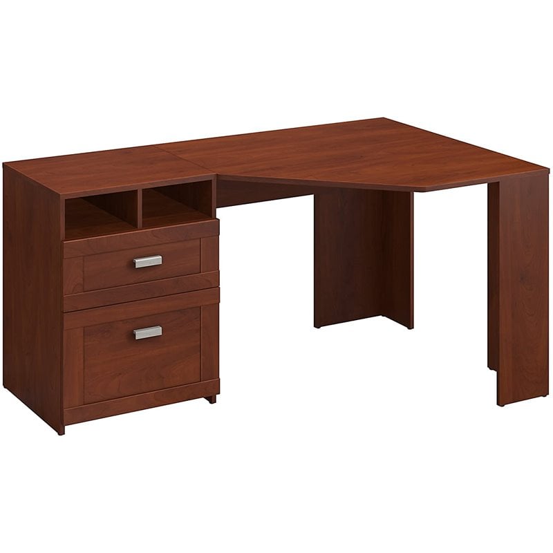 bush furniture wheaton reversible corner desk in hansen cherry