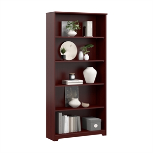 Cabot Tall 5 Shelf Bookcase in Harvest Cherry - Engineered Wood