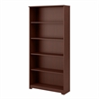 Cabot 5 Shelf Tall Bookcase in Harvest Cherry - Engineered Wood