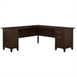 Bush Furniture Somerset 72W L Shaped Desk in Mocha Cherry - Engineered Wood